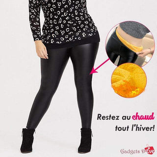 Gadgets d'Eve HOTGINS™ : Legging Thermique en Polaire à Effet Cuir